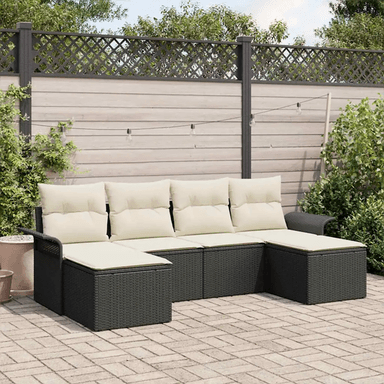 Vidaxl Hagesofa Set 6 pcs Svart
