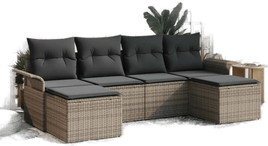 Vidaxl Hagesofa Set 6 pcs Grå