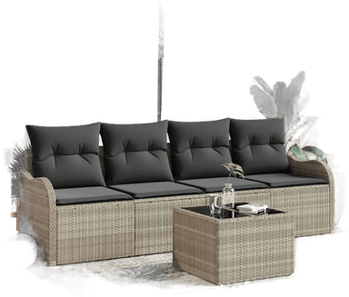 Vidaxl Hagesofa Set Lysegrå