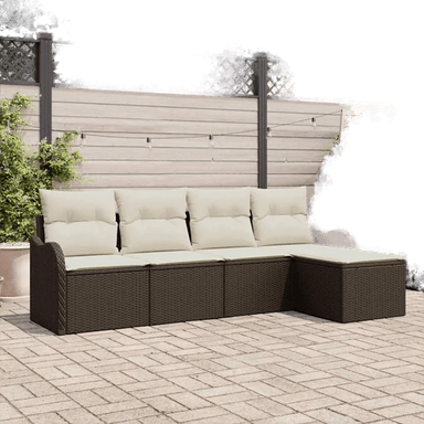 Vidaxl Hagesofa Set 5 pcs Brun