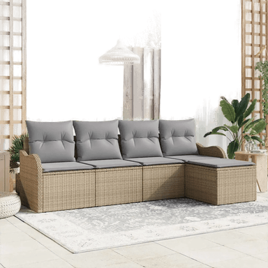 Vidaxl Hagesofa Set 5 pcs Beige