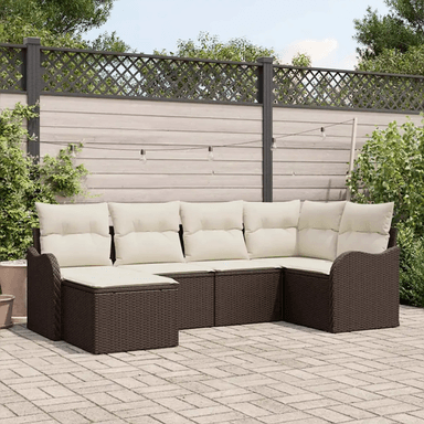 Vidaxl Hagesofa Set 6 pcs Brun