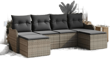 Vidaxl Hagesofa Set 6 pcs Grå