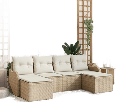 Vidaxl Hagesofa Set 6 pcs Beige