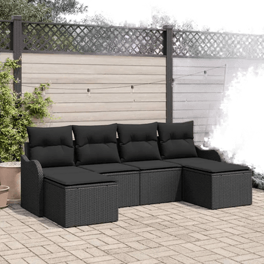 Vidaxl Hagesofa Set 6 pcs Svart