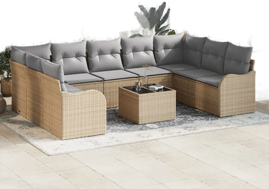 Vidaxl Hagesofa Set 10 pcs Beige