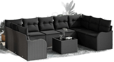 Vidaxl Hagesofa Set Svart