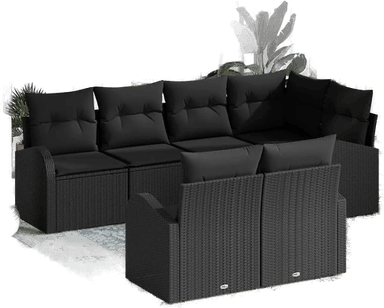 Vidaxl Hagesofa Set Svart