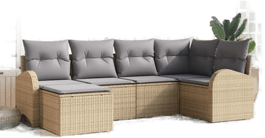 Vidaxl Hagesofa Set 6 pcs Beige