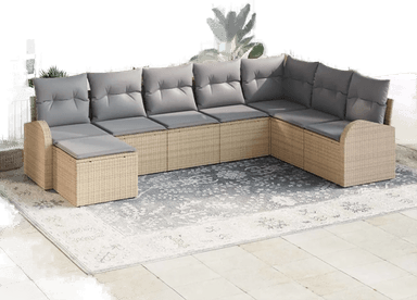 Vidaxl Hagesofa Set 8 pcs Beige