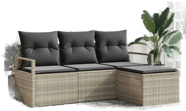 Vidaxl Sofa sett 4 deler Lysegrå