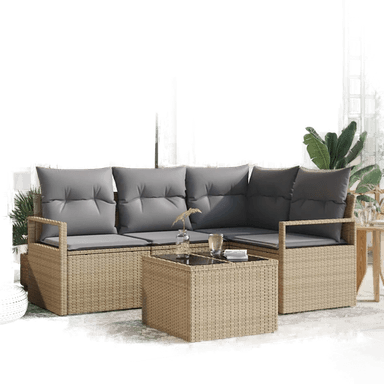 Vidaxl Sofa sett 5 pcs Beige