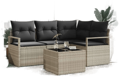 Vidaxl Sofa sett 5 pcs Lysegrå