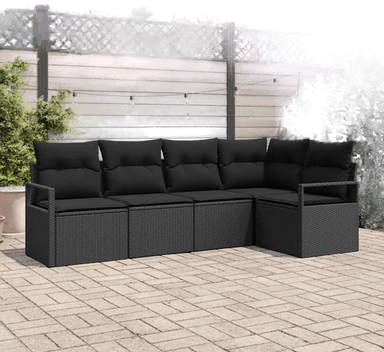 Vidaxl Sofa sett 5 pcs Svart