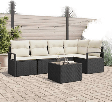 Vidaxl Sofa sett 6 pcs Svart