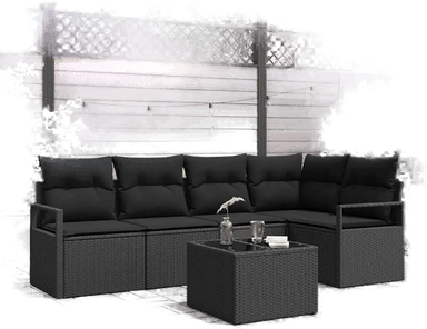 Vidaxl Sofa sett 6 pcs Svart