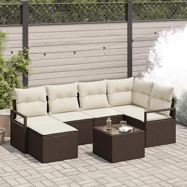 Vidaxl Sofa sett 7 pcs Brun