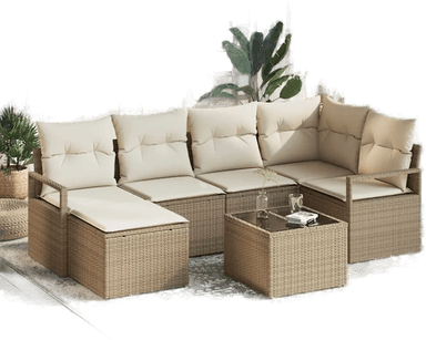 Vidaxl Sofa sett 7 pcs Beige