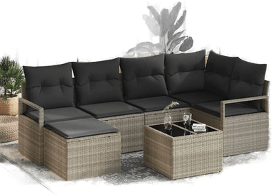 Vidaxl Sofa sett 7 deler Lysegrå