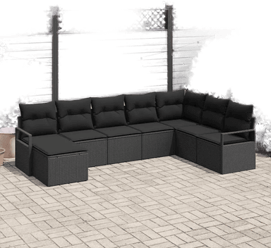 Vidaxl Sofa sett 8 pcs Svart