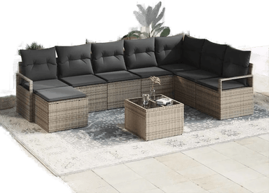 Vidaxl Sofa sett 9 pcs Grå