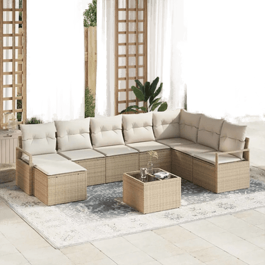Vidaxl Sofa sett 9 pcs Beige