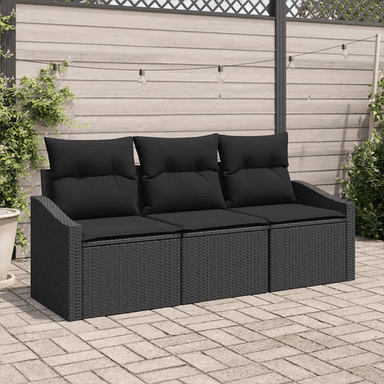 Vidaxl Sofa sett 3 pcs Svart