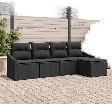 Vidaxl Sofa sett 5 pcs Svart