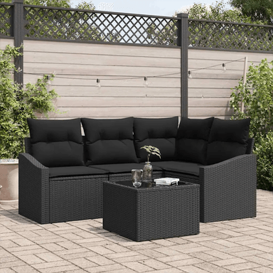 Vidaxl Sofa sett 5 pcs Svart