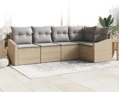Vidaxl Sofa sett 5 pcs Beige