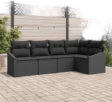 Vidaxl Sofa sett 5 pcs Svart