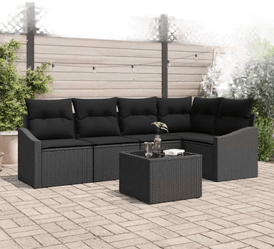 Vidaxl Sofa sett 6 pcs Svart