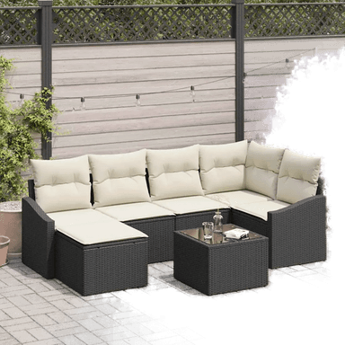Vidaxl Sofa sett 7 pcs Svart