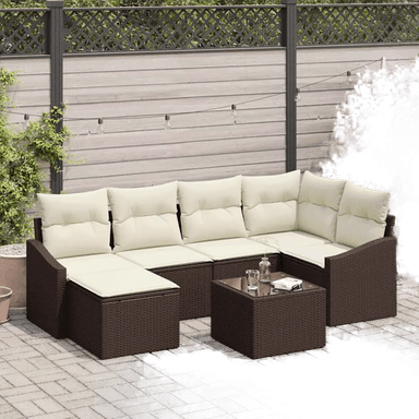 Vidaxl Sofa sett 7 pcs Brun