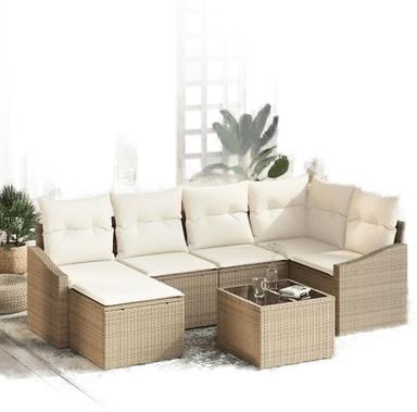 Vidaxl Sofa sett 7 pcs Beige
