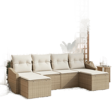 Vidaxl Sofa sett 6 pcs Beige