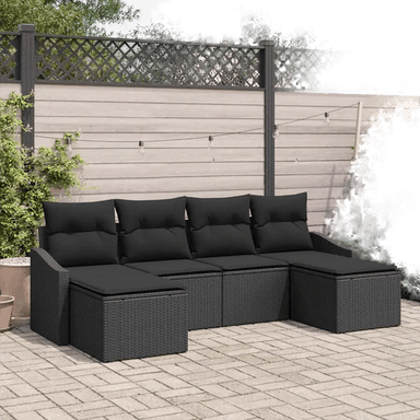 Vidaxl Sofa sett 6 pcs Svart
