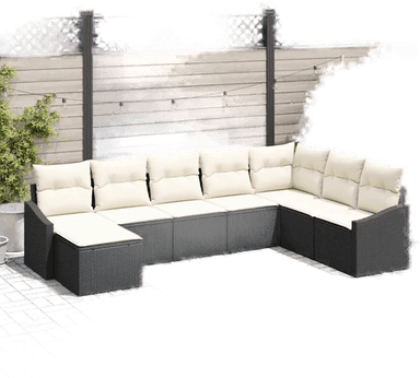 Vidaxl Sofa sett 8 pcs Svart