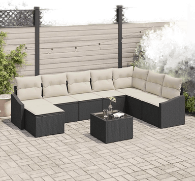 Vidaxl Sofa sett 9 pcs Svart