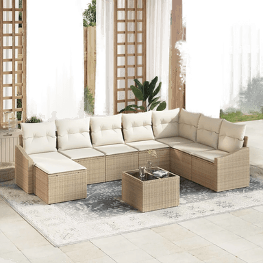 Vidaxl Sofa sett 9 pcs Beige