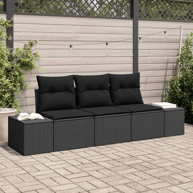 Vidaxl Sofa sett 3 pcs Svart