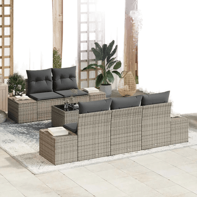 Vidaxl Hagesofa Set 6 pcs Grå