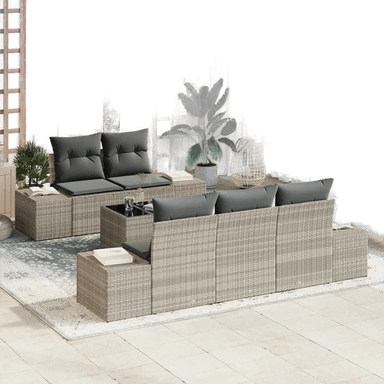 Vidaxl Hagesofa Set 6 pcs Lysegrå