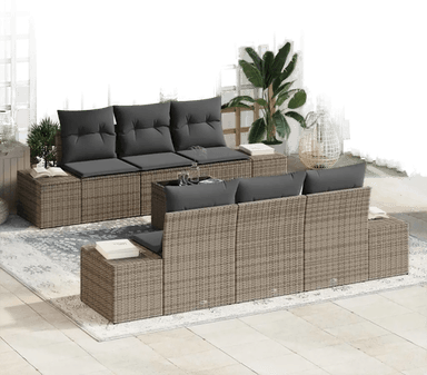 Vidaxl Hagesofa Set 7 pcs Grå