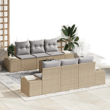 Vidaxl Hagesofa Set 7 pcs Beige