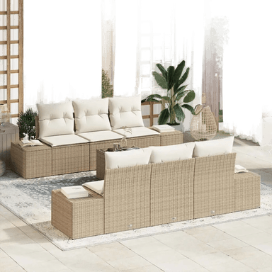 Vidaxl Hagesofa Set 7 pcs Beige