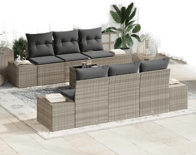 Vidaxl Hagesofa Set 7 pcs Lysegrå