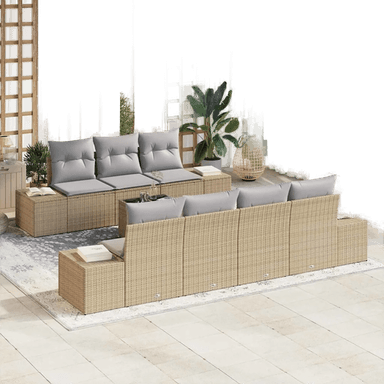 Vidaxl Hagesofa Set 8 pcs Beige