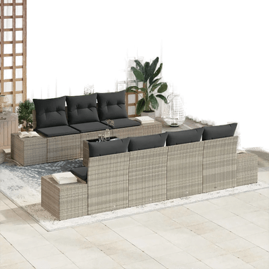 Vidaxl Hagesofa Set 8 pcs Lysegrå