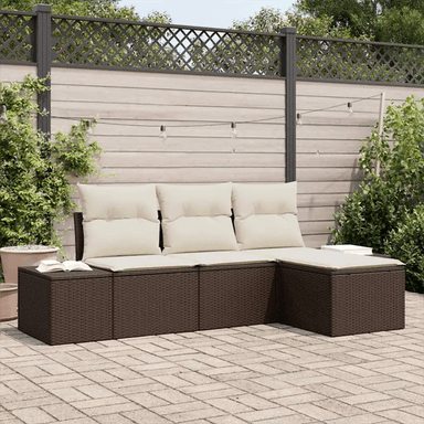 Vidaxl Hagesofa Set 4 pcs Brun